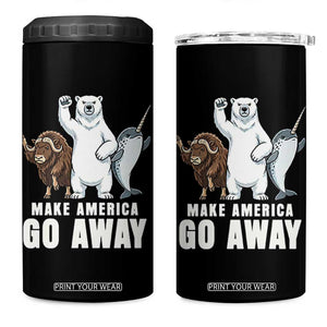 Funny Make America Go Away 4 in 1 Can Cooler Tumbler Anti Authoritarian Political Gag Gift TS12 One Size: 16 oz Black Print Your Wear