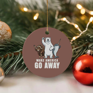 Funny Make America Go Away Ceramic Ornament Anti Authoritarian Political Gag Gift TS12 1pc Mocha Print Your Wear