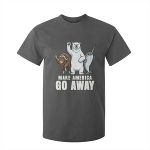 Funny Make America Go Away T Shirt For Kid Anti Authoritarian Political Gag Gift TS12 Dark Heather Print Your Wear