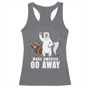 Funny Make America Go Away Racerback Tank Top Anti Authoritarian Political Gag Gift TS12 Charcoal Print Your Wear