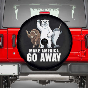 Funny Make America Go Away Spare Tire Cover Anti Authoritarian Political Gag Gift TS12 Black Print Your Wear