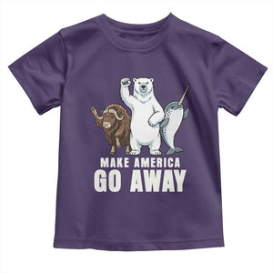 Funny Make America Go Away Toddler T Shirt Anti Authoritarian Political Gag Gift TS12 Purple Print Your Wear