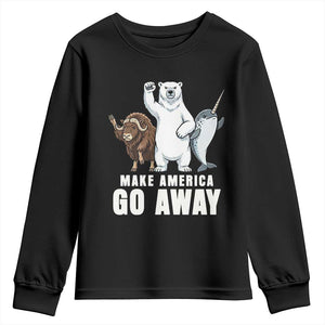 Funny Make America Go Away Youth Sweatshirt Anti Authoritarian Political Gag Gift TS12 Black Print Your Wear