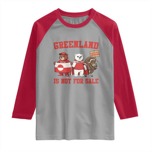 Greenland Is Not For Sale Raglan Shirt Greenland Lover Support TS12 Sport Gray Red Print Your Wear
