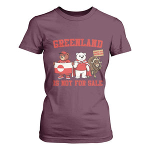 Greenland Is Not For Sale T Shirt For Women Greenland Lover Support TS12 Maroon Print Your Wear