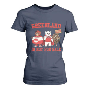 Greenland Is Not For Sale T Shirt For Women Greenland Lover Support TS12 Navy Print Your Wear