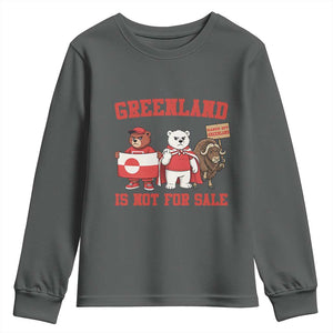 Greenland Is Not For Sale Youth Sweatshirt Greenland Lover Support TS12 Dark Heather Print Your Wear