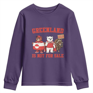Greenland Is Not For Sale Youth Sweatshirt Greenland Lover Support TS12 Purple Print Your Wear