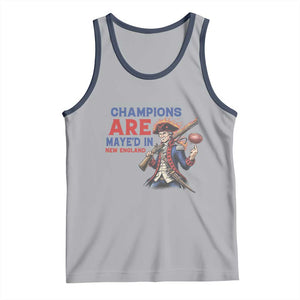 Champions Are Maye'd In New England Tank Top Game Day Sports Fan Gift TS12 Athletic Heather Navy Print Your Wear