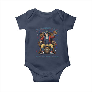 Champions Are Maye'd In NE Baby Onesie Football Quarterback Number 10 TS12 Navy Print Your Wear