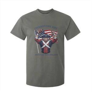 Champions Are Maye'd In New England T Shirt For Kid Funny Quarterback Football Fan TS12 Military Green Print Your Wear
