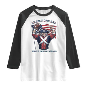 Champions Are Maye'd In New England Raglan Shirt Funny Quarterback Football Fan TS12 White Black Print Your Wear