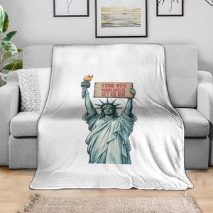 Stand With Minneapolis Throw Blanket Statue Of Liberty Torch Justice Support TS12 Print Your Wear
