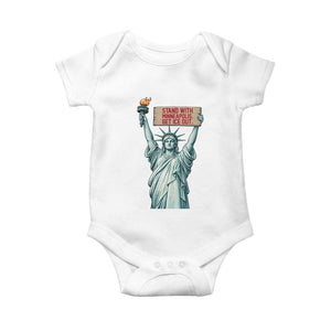 Stand With Minneapolis Baby Onesie Statue Of Liberty Torch Justice Support TS12 White Print Your Wear