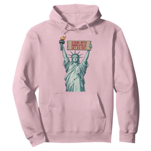 Stand With Minneapolis Hoodie Statue Of Liberty Torch Justice Support TS12 Light Pink Print Your Wear
