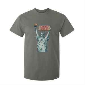 Stand With Minneapolis T Shirt For Kid Statue Of Liberty Torch Justice Support TS12 Military Green Print Your Wear