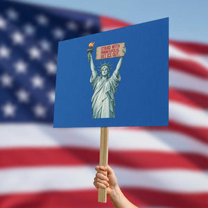 Stand With Minneapolis Protest Sign Statue Of Liberty Torch Justice Support TS12 Horizontal 18" × 24" Blue Print Your Wear