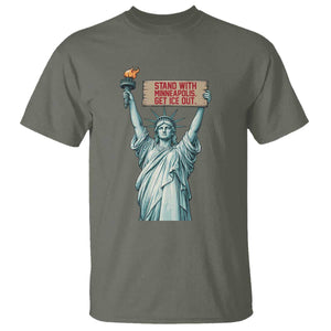 Stand With Minneapolis T Shirt Statue Of Liberty Torch Justice Support TS12 Military Green Print Your Wear