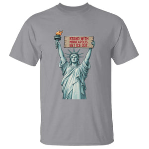 Stand With Minneapolis T Shirt Statue Of Liberty Torch Justice Support TS12 Sport Gray Print Your Wear