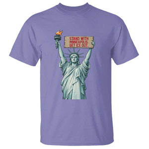 Stand With Minneapolis T Shirt Statue Of Liberty Torch Justice Support TS12 Violet Print Your Wear