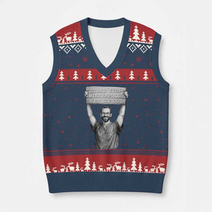 Stand With Minneapolis V-Neck Knit Sweater Vest Alex Pretti Memorial ICU Nurse Support TS12 Navy Red Print Your Wear