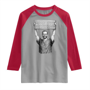 Stand With Minneapolis Raglan Shirt Alex Pretti Memorial ICU Nurse Support TS12 Sport Gray Red Print Your Wear