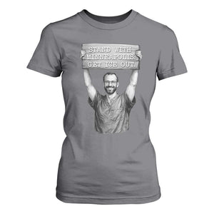 Stand With Minneapolis T Shirt For Women Alex Pretti Memorial ICU Nurse Support TS12 Charcoal Print Your Wear