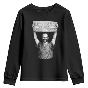 Stand With Minneapolis Youth Sweatshirt Alex Pretti Memorial ICU Nurse Support TS12 Black Print Your Wear