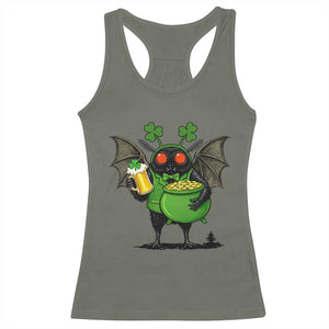 Funny Mothman Racerback Tank Top St Patricks Day Cryptid Gift TS12 Military Green Print Your Wear