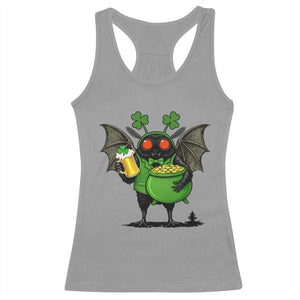 Funny Mothman Racerback Tank Top St Patricks Day Cryptid Gift TS12 Sport Gray Print Your Wear