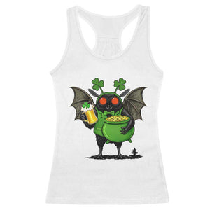 Funny Mothman Racerback Tank Top St Patricks Day Cryptid Gift TS12 White Print Your Wear