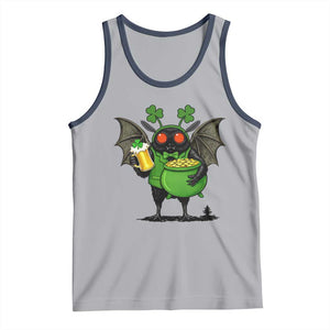 Funny Mothman Tank Top St Patricks Day Cryptid Gift TS12 Athletic Heather Navy Print Your Wear