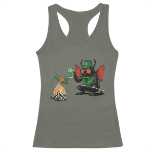 Funny Cryptid Mothman Racerback Tank Top St Patricks Day Gift TS12 Military Green Print Your Wear