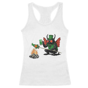 Funny Cryptid Mothman Racerback Tank Top St Patricks Day Gift TS12 White Print Your Wear