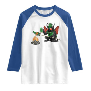 Funny Cryptid Mothman Raglan Shirt St Patricks Day Gift TS12 White Royal Print Your Wear