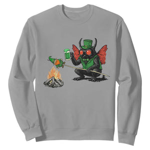 Funny Cryptid Mothman Sweatshirt St Patricks Day Gift TS12 Sport Gray Print Your Wear