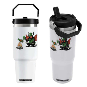 Funny Cryptid Mothman Flip Straw Tumbler St Patricks Day Gift TS12 One Size: 30 oz White Print Your Wear