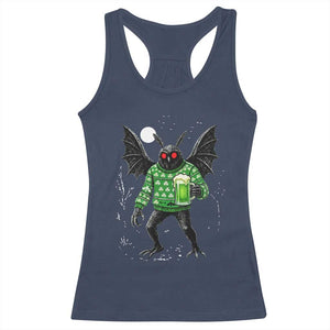 Funny Mothman St Patricks Day Racerback Tank Top Gift For Cryptid Lovers TS12 Navy Print Your Wear
