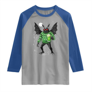 Funny Mothman St Patricks Day Raglan Shirt Gift For Cryptid Lovers TS12 Sport Gray Royal Print Your Wear