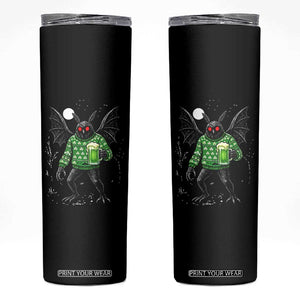 Funny Mothman St Patricks Day Skinny Tumbler Gift For Cryptid Lovers TS12 Black Print Your Wear