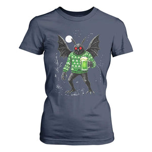 Funny Mothman St Patricks Day T Shirt For Women Gift For Cryptid Lovers TS12 Navy Print Your Wear