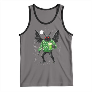 Funny Mothman St Patricks Day Tank Top Gift For Cryptid Lovers TS12 Deep Heather Black Print Your Wear
