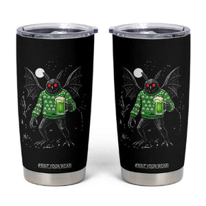 Funny Mothman St Patricks Day Tumbler Cup Gift For Cryptid Lovers TS12 Black Print Your Wear
