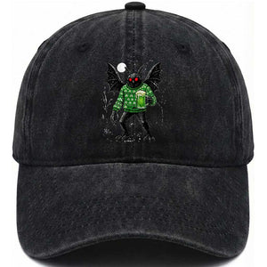 Funny Mothman St Patricks Day Washed Cotton Baseball Cap Gift For Cryptid Lovers TS12 Print Your Wear