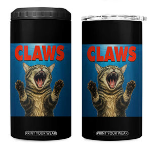 Funny Claws Cat 4 in 1 Can Cooler Tumbler Horror Movie Parody TS12 One Size: 16 oz Black Print Your Wear
