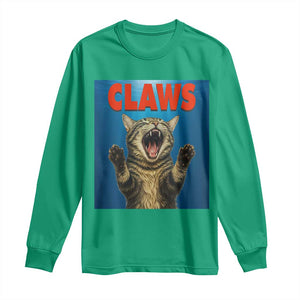 Funny Claws Cat Long Sleeve Shirt Horror Movie Parody TS12 Irish Green Print Your Wear