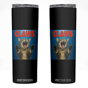 Funny Claws Cat Skinny Tumbler Horror Movie Parody TS12 Black Print Your Wear