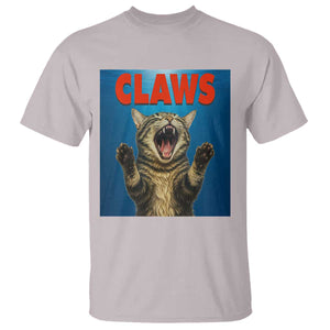 Funny Claws Cat T Shirt Horror Movie Parody TS12 Ice Gray Print Your Wear