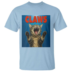 Funny Claws Cat T Shirt Horror Movie Parody TS12 Light Blue Print Your Wear