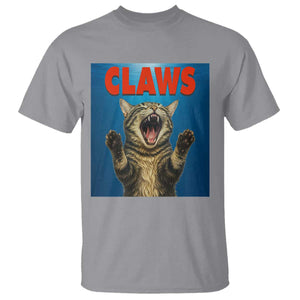 Funny Claws Cat T Shirt Horror Movie Parody TS12 Sport Gray Print Your Wear